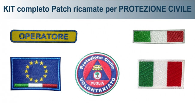 KIT Patch ricamate per PROTEZIONE CIVILE