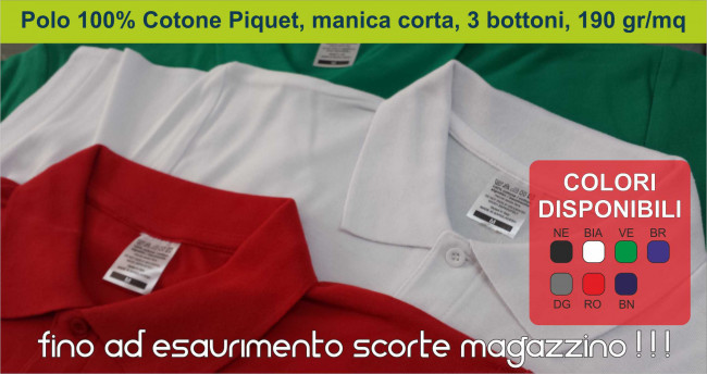 STOCK 100 Polo ricamate con vostro logo