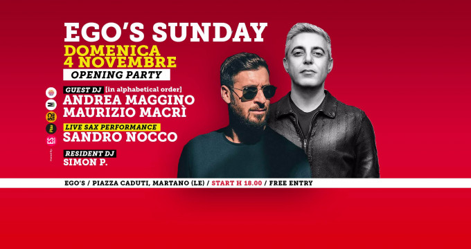 MAURIZIO MACRI - MAGGINO - NOCCO - EGO'S SUNDAY  - 4 NOVEMBRE